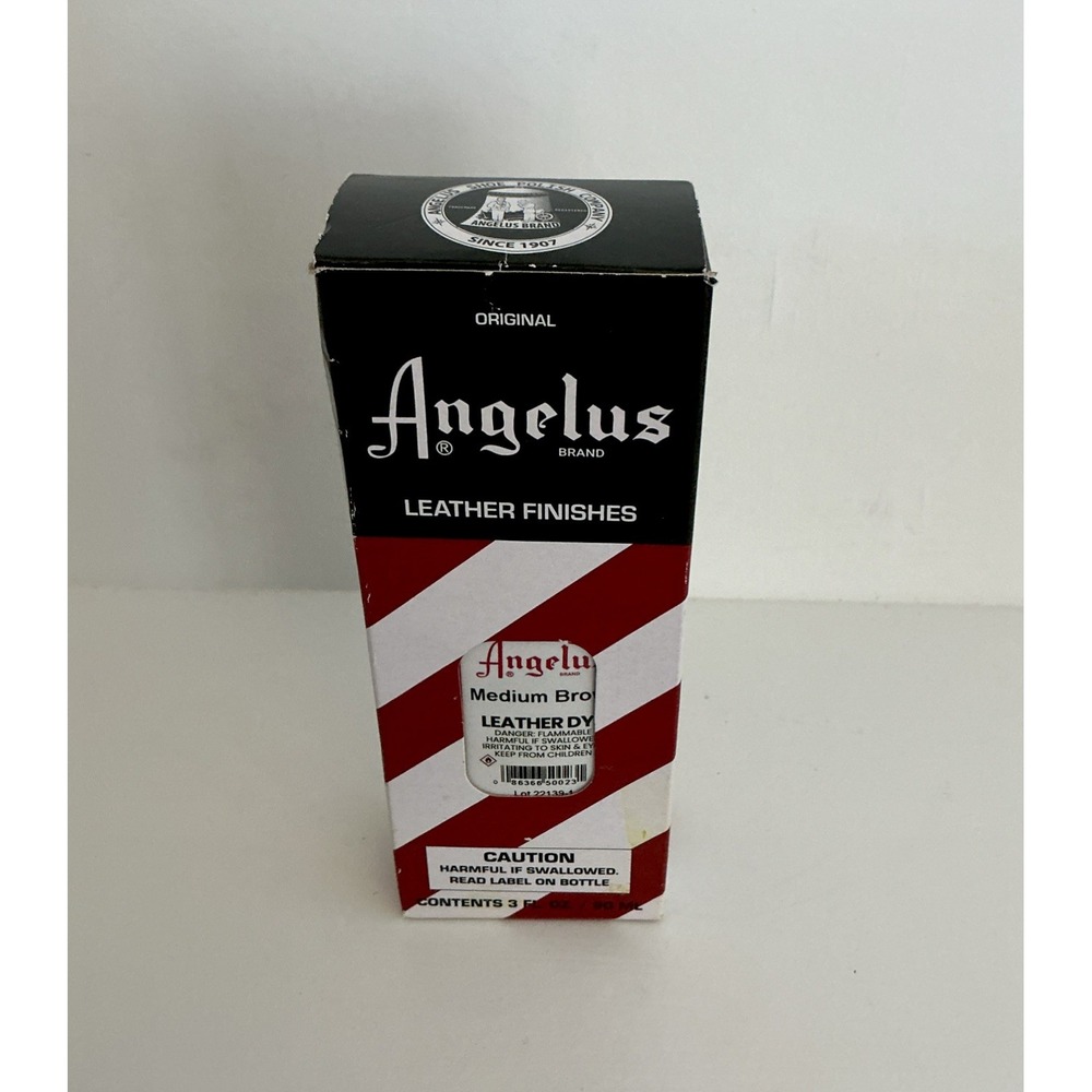 Angelus Leather Dye With Applicator 3 Oz Medium Brown Lot 22139-1 New Box